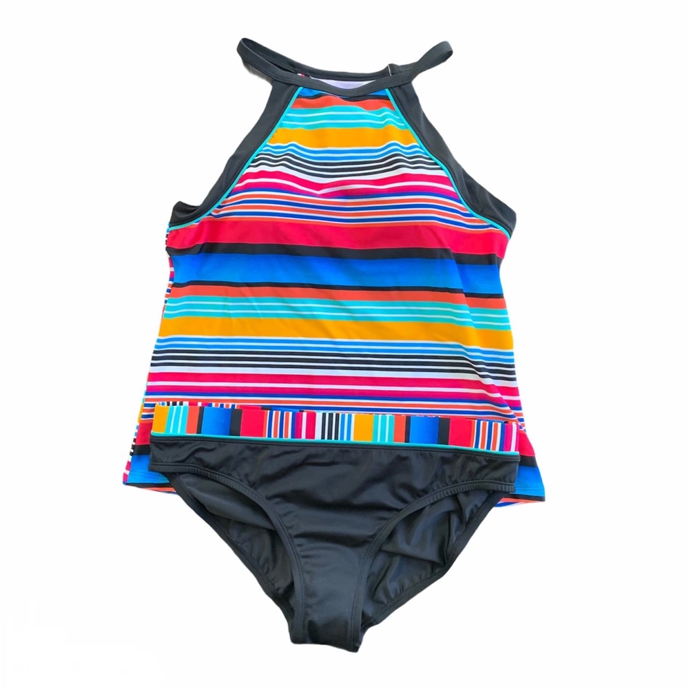 NWT 2 PIECE SWIMSUIT SWIMWEAR TANKINI/BOTTOM